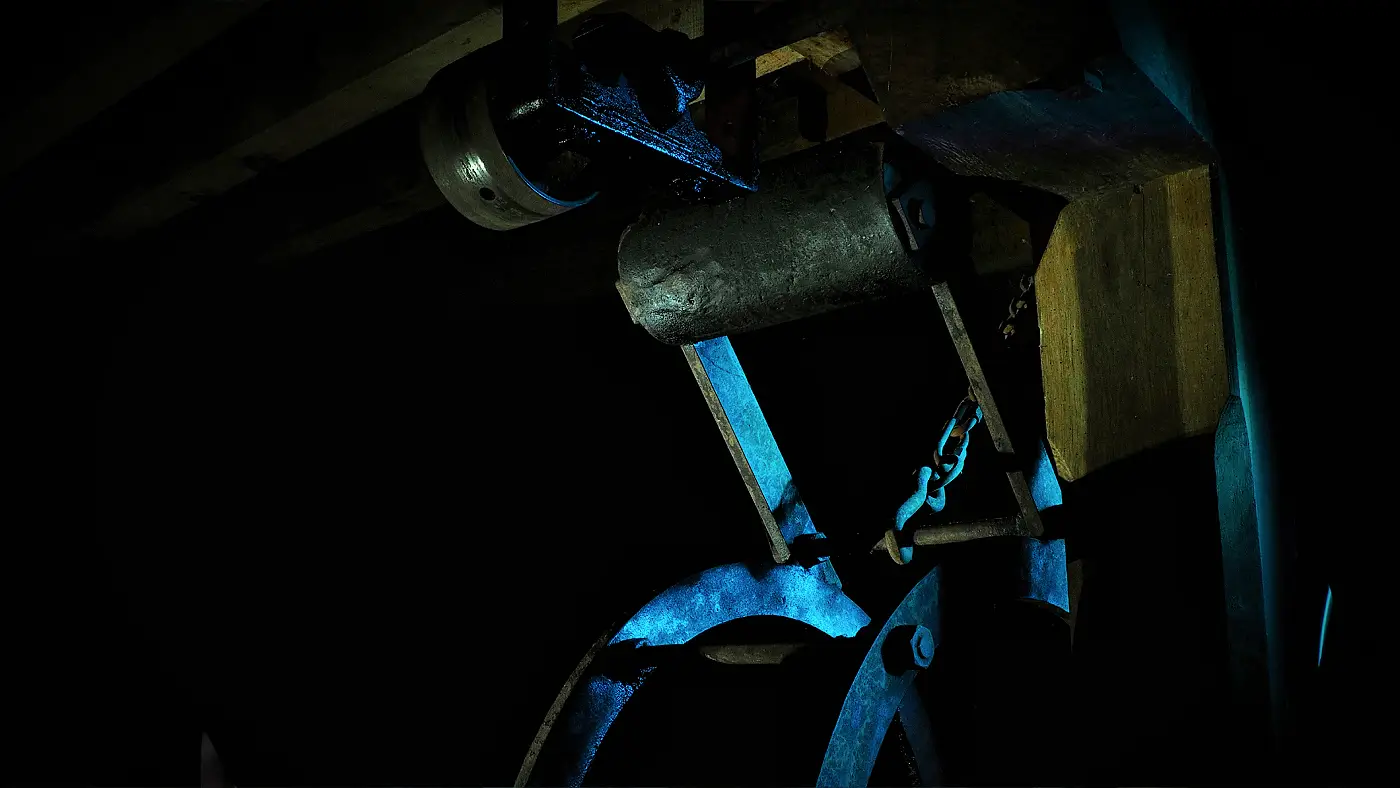 Lumière peinte sur les machines industrielles